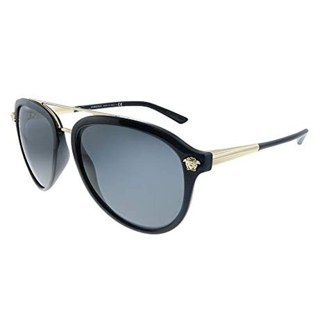 Versace Man Sunglasses Black Frame, Dark Grey .